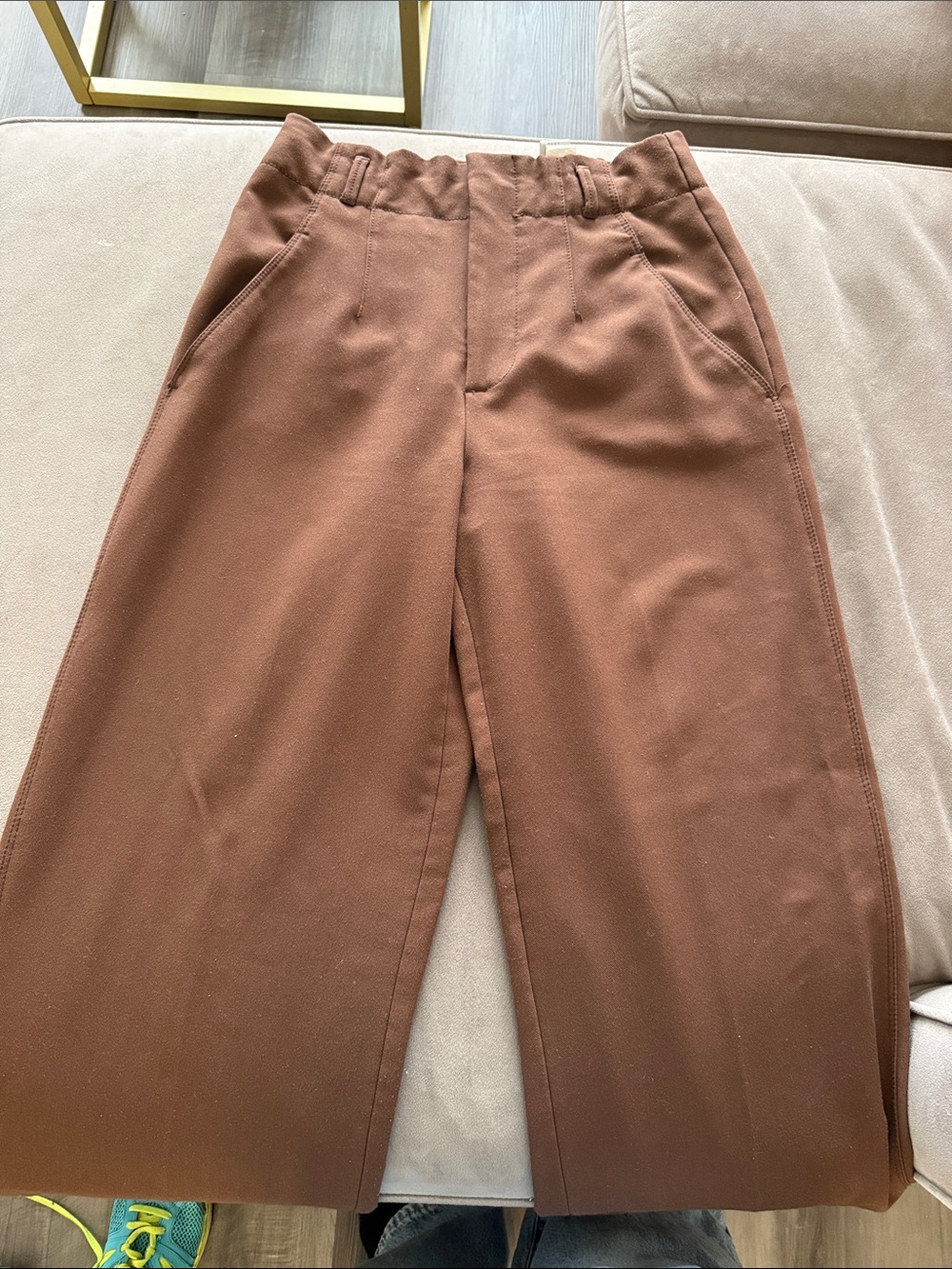 Zara Brown Wide-Leg Trousers